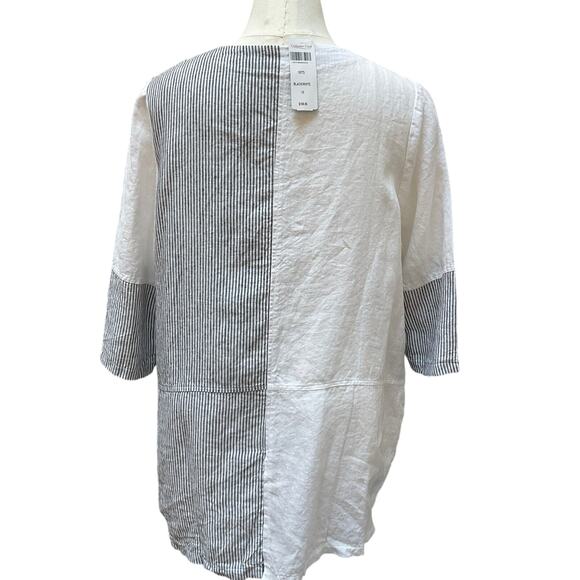 NWT Coldwater Creek Linen Color Block Striped Tunic Top Women's Size 1X - Picture 2 of 6